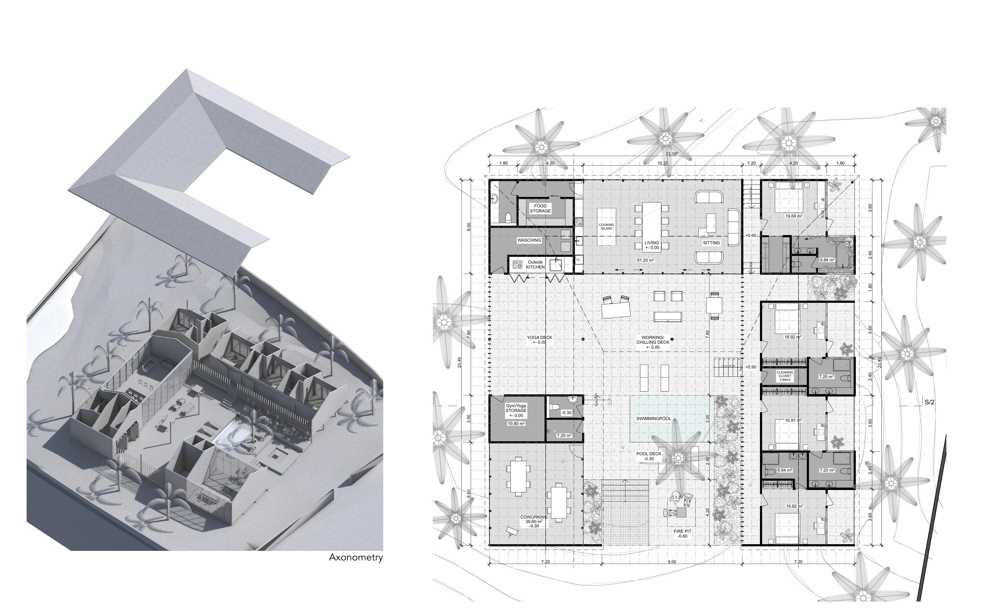 Casa Palmarina — Courtyard pool deck with palm trees, Tatajuba, Brazil
